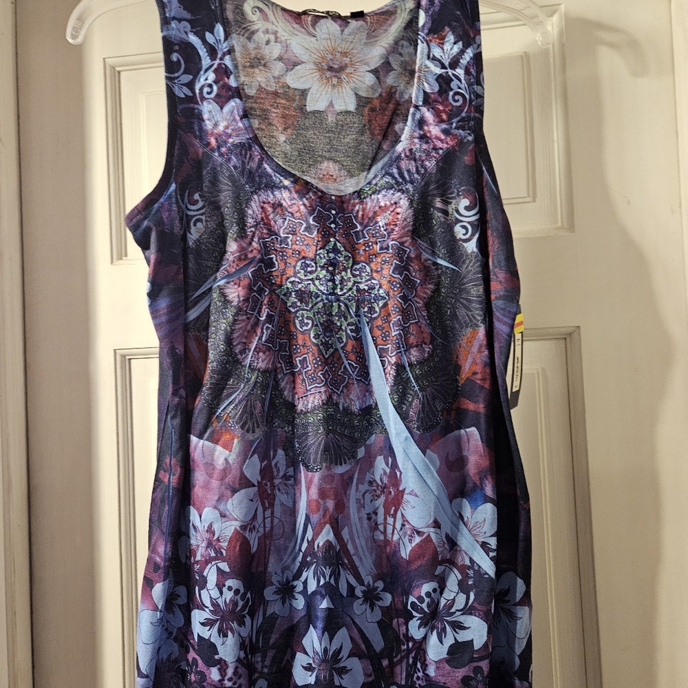 Floral Sleeveless Top - Multicolor Size M